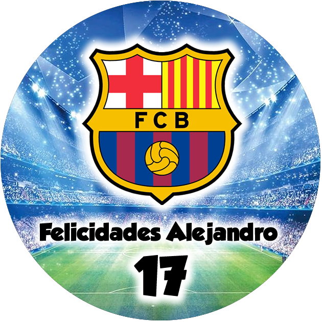 OBLEA de Barça personalizada para pastel o Tarta, especial para cumpleaños