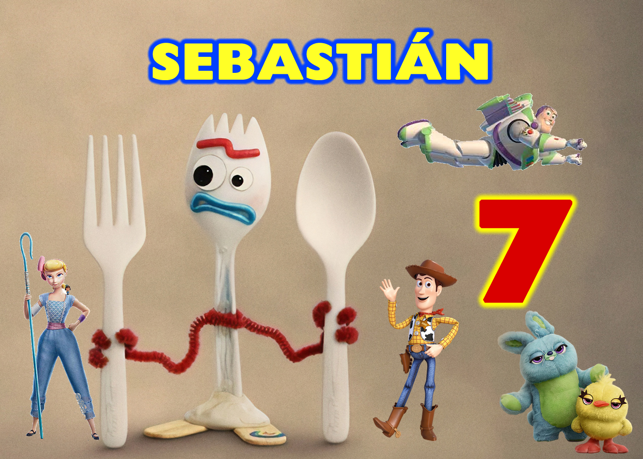 OBLEA de Forky rectangular personalizada para pastel o Tarta, especial para cumpleaños