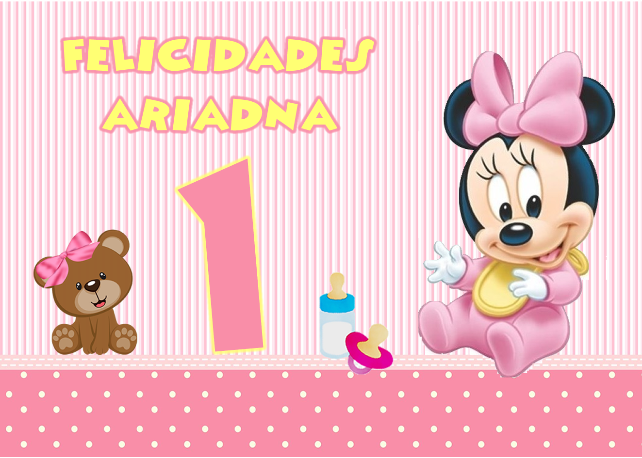 OBLEA de Minie bebe rectangular personalizada para pastel o Tarta, especial para cumpleaños