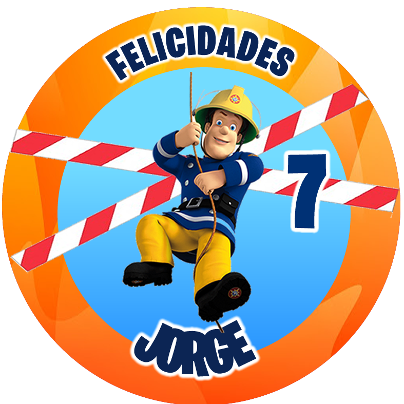 OBLEA de Bombero Sam personalizada para pastel o Tarta, especial para cumpleaños