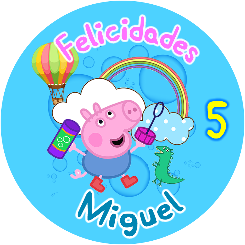 OBLEA de George Pig personalizada para pastel o Tarta, especial para cumpleaños