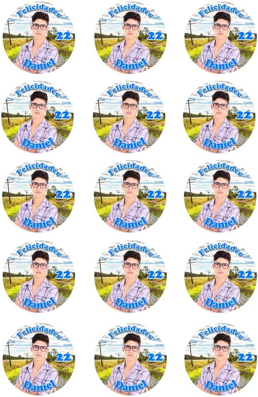 FOTO COMESTIBLE PARA GALLETAS O CUPCAKES personalizada nombre y edad
