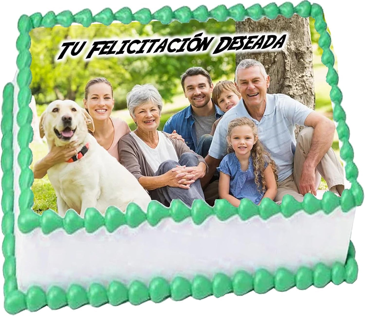 FOTO COMESTIBLE, oblea con foto RECTANGULAR, personalizada nombre y edad para pastel o Tarta