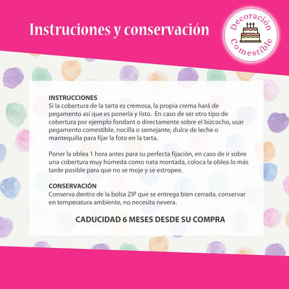 OBLEA de  Barça personalizada para pastel o Tarta, especial para cumpleaños