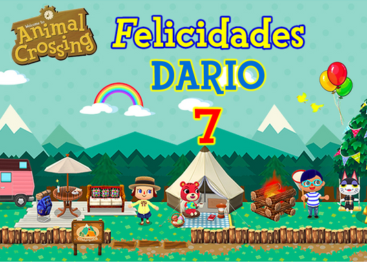 OBLEA de Animal Crossing rectangular personalizada para pastel o Tarta, especial para cumpleaños