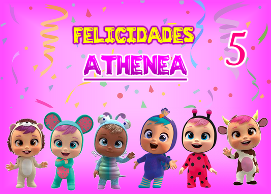 OBLEA de Bebes Llorones rectangular personalizada para pastel o Tarta, especial para cumpleaños