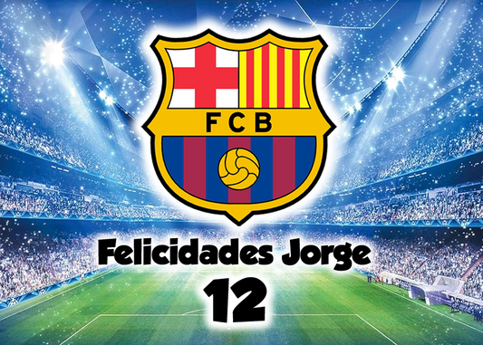 OBLEA de Barça rectangular personalizada para pastel o Tarta, especial para cumpleaños