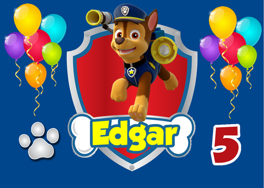 OBLEA de  Patrulla Canina rectangular personalizada para pastel o Tarta, especial para cumpleaños