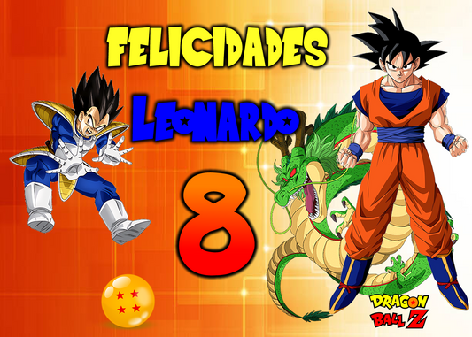 OBLEA de Dragon ball rectangular personalizada para pastel o Tarta, especial para cumpleaños