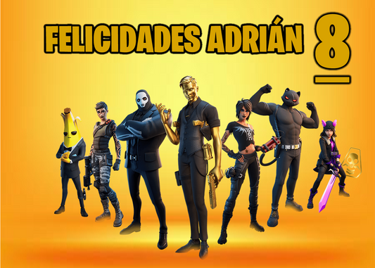 OBLEA de Fornite 2 rectangular personalizada para pastel o Tarta, especial para cumpleaños