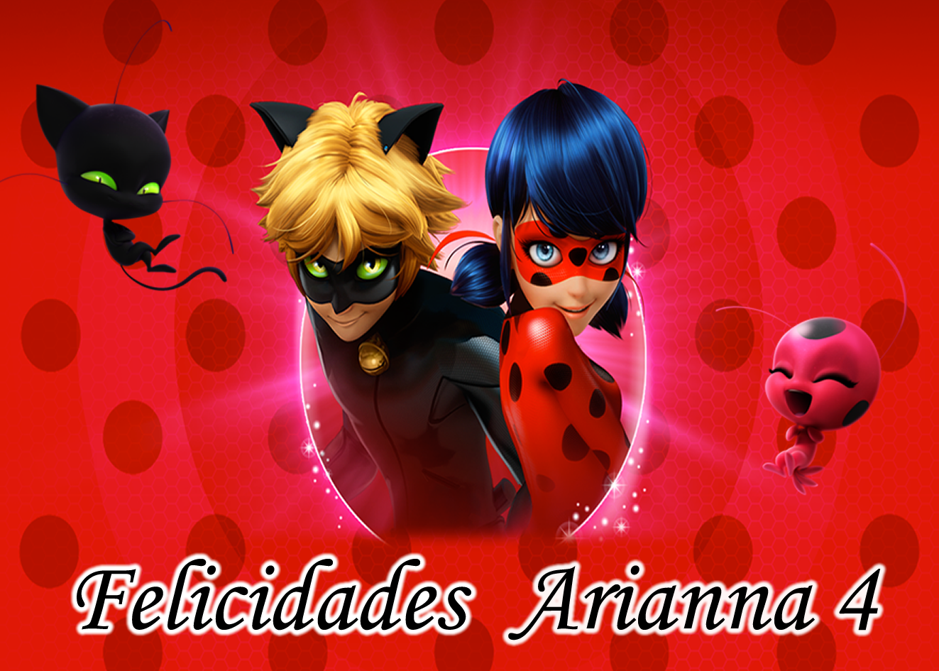 OBLEA de  Ladybug rectangular personalizada para pastel o Tarta, especial para cumpleaños