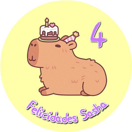 OBLEA de Capibara personalizada para pastel o Tarta, especial para cumpleaños