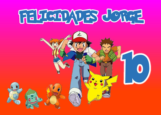 OBLEA de POKEMON rectangular personalizada para pastel o Tarta, especial para cumpleaños