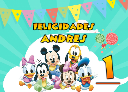 OBLEA de Bebes Disney rectangular personalizada para pastel o Tarta, especial para cumpleaños