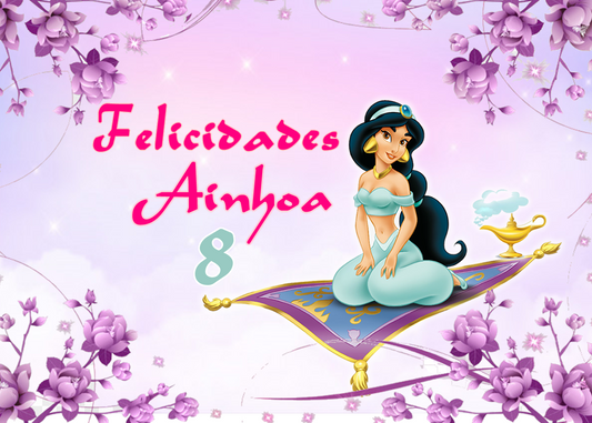 OBLEA de Jasmin rectangular personalizada para pastel o Tarta, especial para cumpleaños