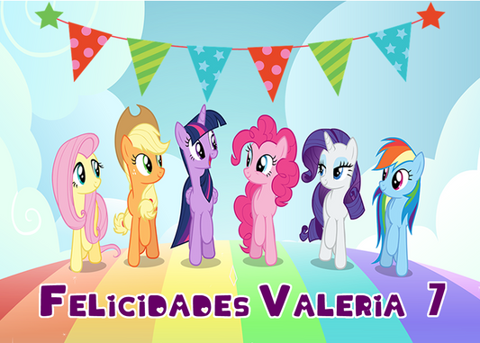 OBLEA de  My little pony rectangular personalizada para pastel o Tarta, especial para cumpleaños