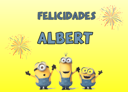 OBLEA de Minions rectangular personalizada para pastel o Tarta, especial para cumpleaños
