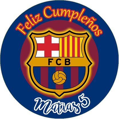 OBLEA de  Barça personalizada para pastel o Tarta, especial para cumpleaños