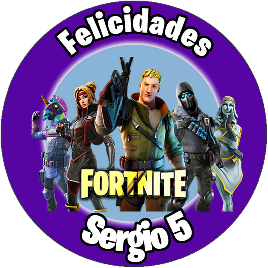 OBLEA de Fornite personalizada para pastel o Tarta, especial para cumpleaños