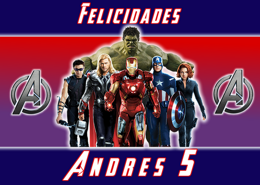 OBLEA de Avengers 2 rectangular personalizada para pastel o Tarta, especial para cumpleaños