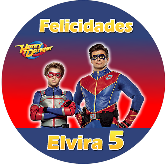 OBLEA de  Henry Danger personalizada para pastel o Tarta, especial para cumpleaños