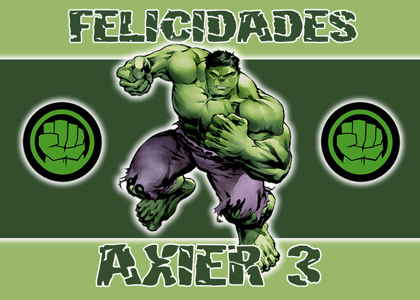 OBLEA de Hulk rectangular personalizada para pastel o Tarta, especial para cumpleaños