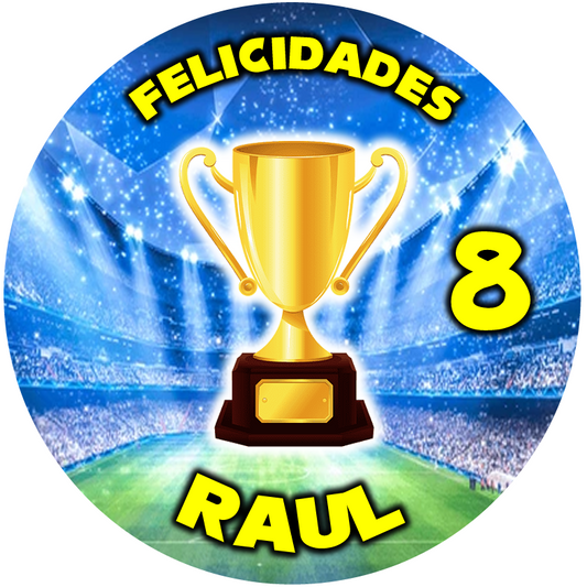 OBLEA de  Futbol personalizada para pastel o Tarta, especial para cumpleaños