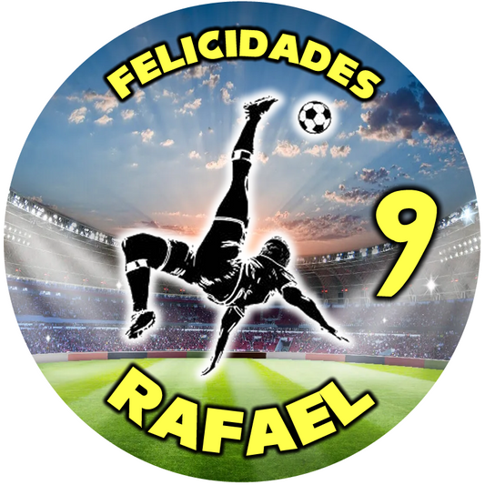 OBLEA de  Futbol personalizada para pastel o Tarta, especial para cumpleaños