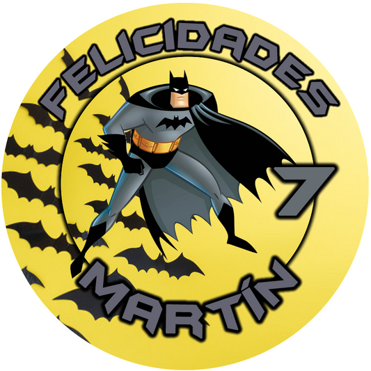 OBLEA de Batman personalizada para pastel o Tarta, especial para cumpleaños