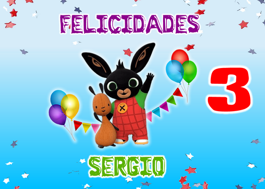 OBLEA de Bing rectangular personalizada para pastel o Tarta, especial para cumpleaños
