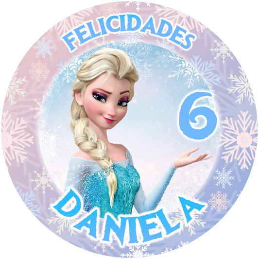 OBLEA de Elsa personalizada para pastel o Tarta, especial para cumpleaños