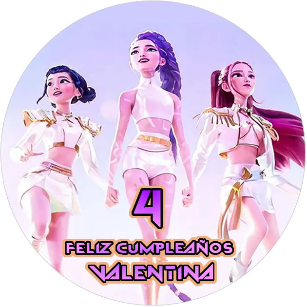 oblea guerreras k-pop demon hunters blanco redonda