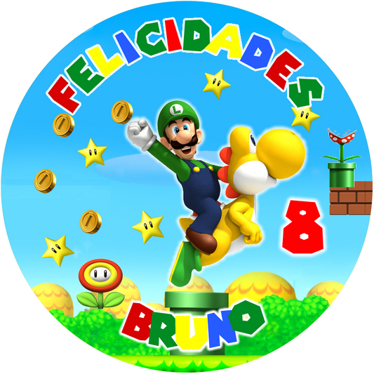 OBLEA de Luiggi personalizada para pastel o Tarta, especial para cumpleaños