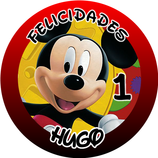 OBLEA de Mickey personalizada para pastel o Tarta, especial para cumpleaños