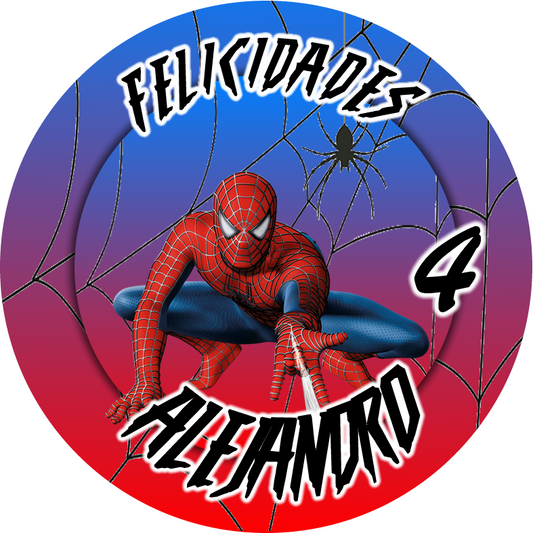 OBLEA de Spiderman personalizada para pastel o Tarta, especial para cumpleaños