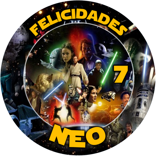 OBLEA de Star Wars personalizada para pastel o Tarta, especial para cumpleaños
