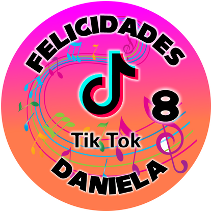 OBLEA de Tik Tok personalizada para pastel o Tarta, especial para cumpleaños