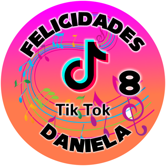 OBLEA de Tik Tok personalizada para pastel o Tarta, especial para cumpleaños