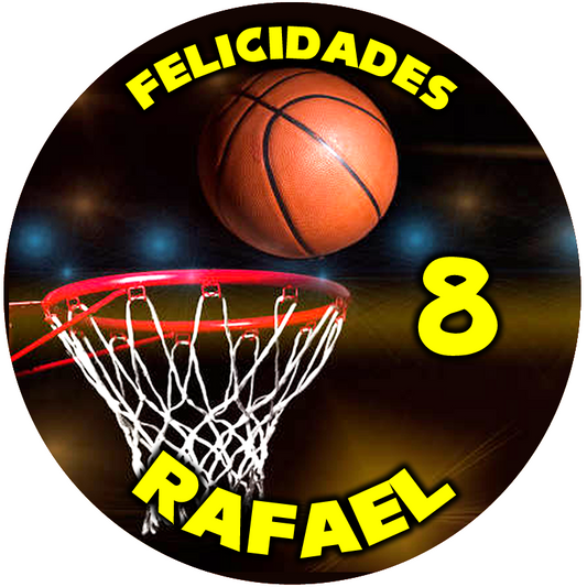 OBLEA de Basquetball personalizada para pastel o Tarta, especial para cumpleaños