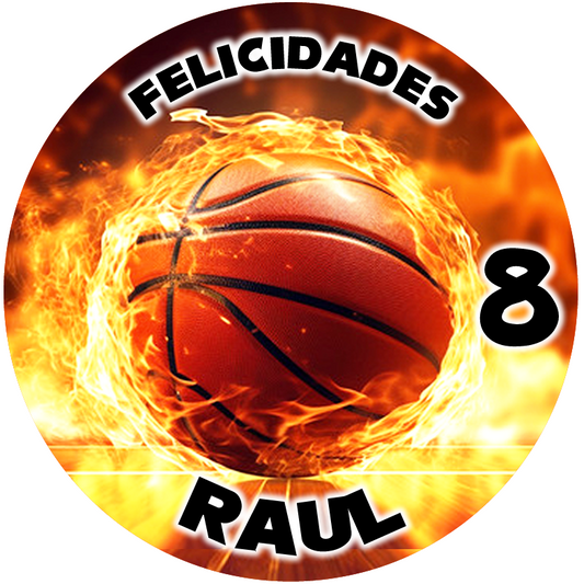 OBLEA de Basquetball personalizada para pastel o Tarta, especial para cumpleaños